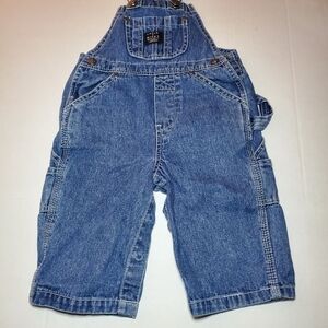 Lakin McKey Boy Girl 12M Denim Bib Overalls Carpenter Farm Ranch Toddler Vtg.